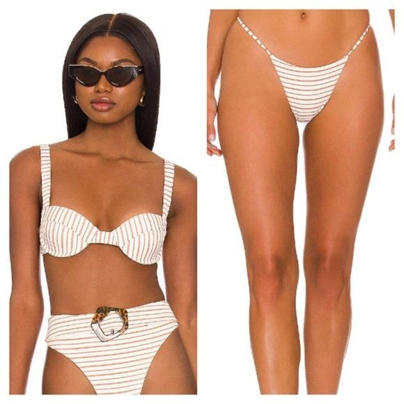 Tularosa Tasya Top and Anisa Bottom - Bronze Stripe - Picture 1 of 12